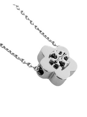 Tory Burch KIRA Flower  Pendant Necklace - Silver NWT